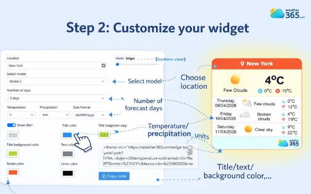 Customize the weather widget to match your needs
