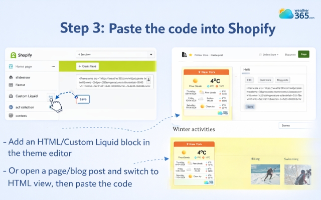 Paste the code into your Shopify