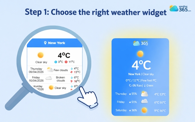 Choose a reliable weather widget provider