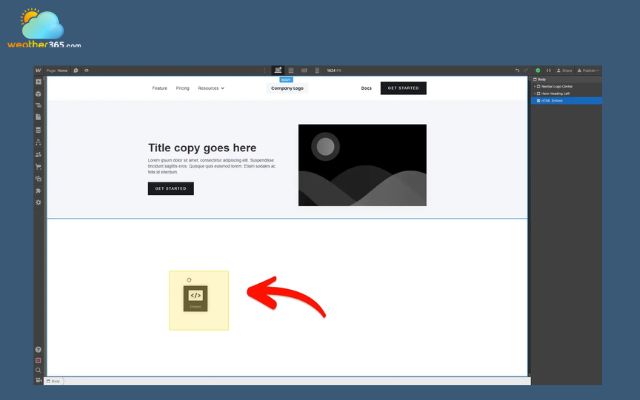 Drag the Embed element