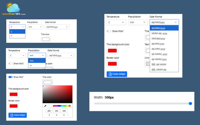 Customize the widget title and colors