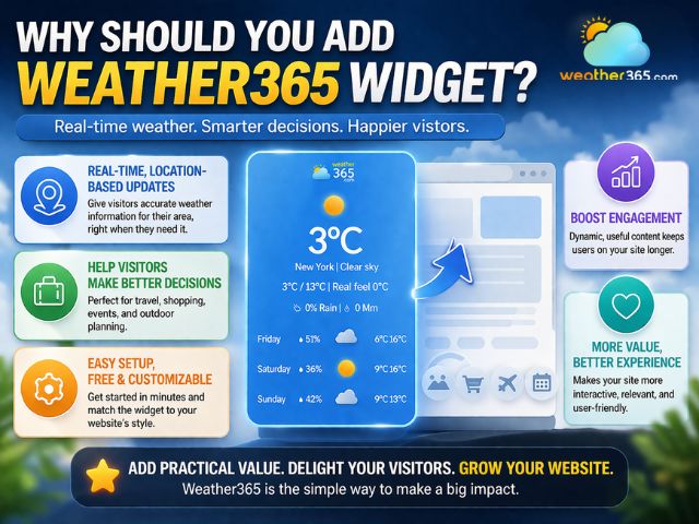 Benefits of adding the Weather365 Widget to Webflow