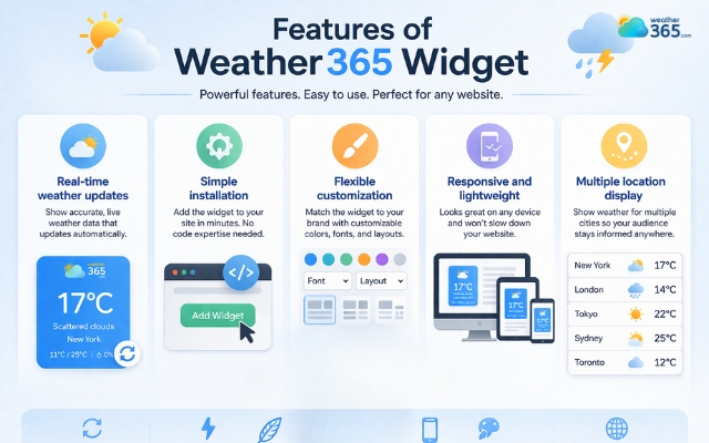 Features of the Weather365 widget