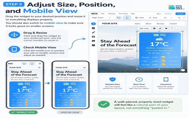 Drag the widget to your desired position