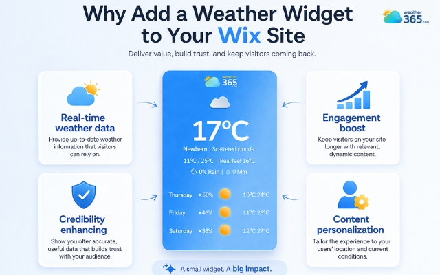 The weather widget brings significant change to your site