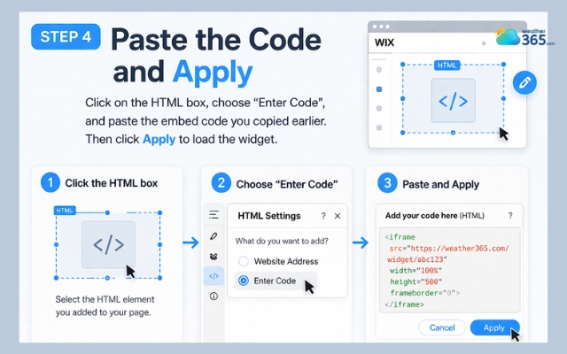 Paste the code to get the widget