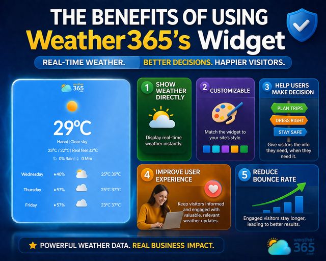 How does Weather365’s widget benefit your site?