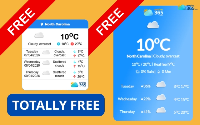 Weather365 offers a totally free weather widget