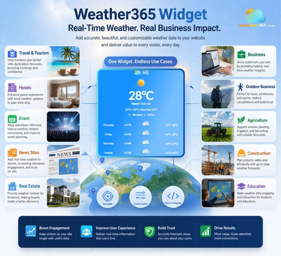  Weather365 Widget is suitable for almost all businesses
