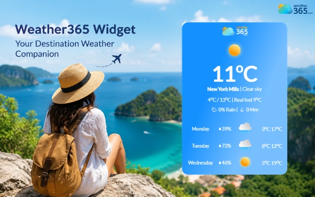 Weather365 widget shows weather information based on the visitor’s location