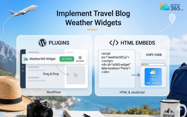 Easily add a destination weather widget for travel blogs