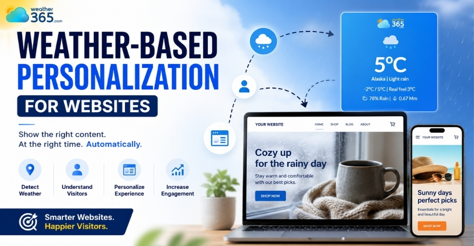 Weather-based personalization for websites