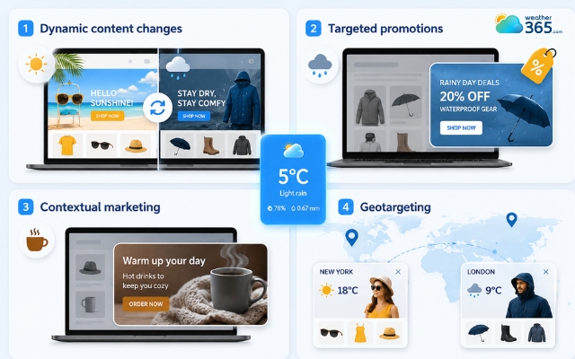 Different ways to apply weather-based personalization for websites