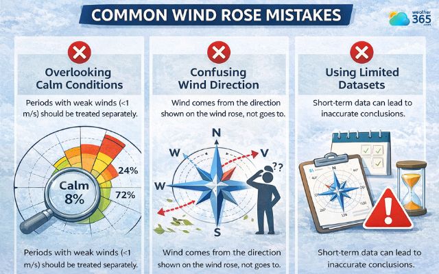 Common mistake when reading a wind rose