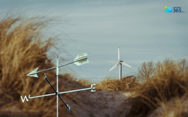 Wind direction shows from which direction the wind is coming