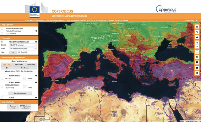 The European Forest Fire Information System