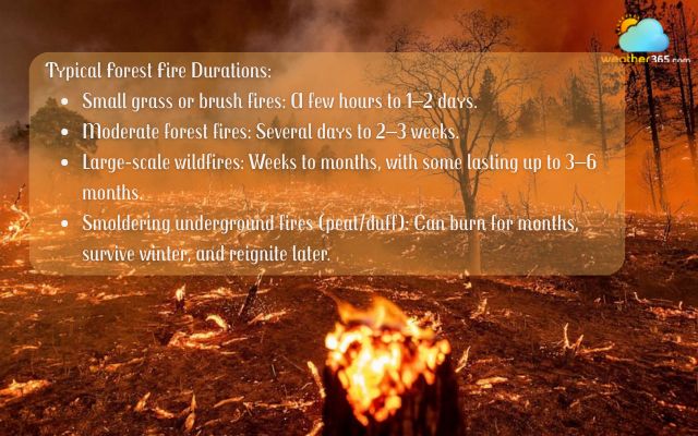 Duration of forest fires