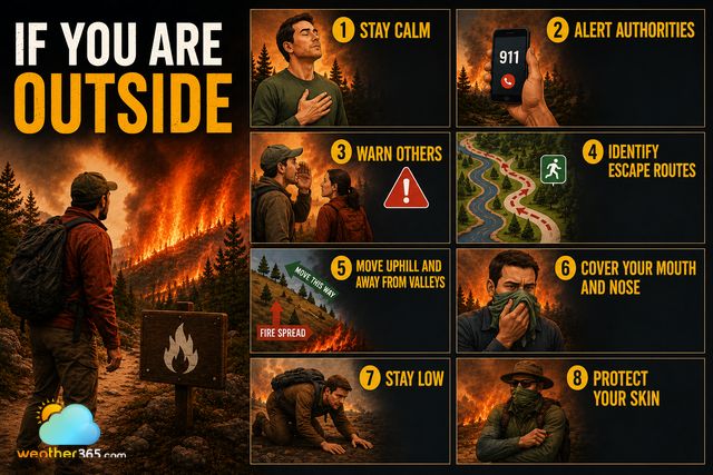 Wildfire safety tips if you are outside