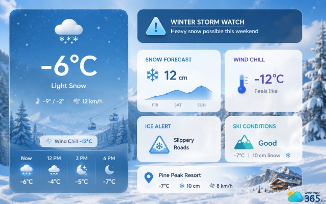 Winter weather widget focuses on snow updates