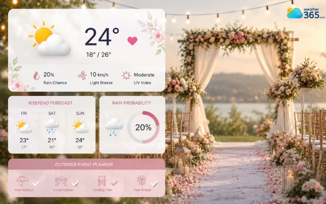 Wedding weather widget is usedful for wedding planner websites