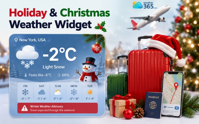 Holiday weather widget is often used for travel websites