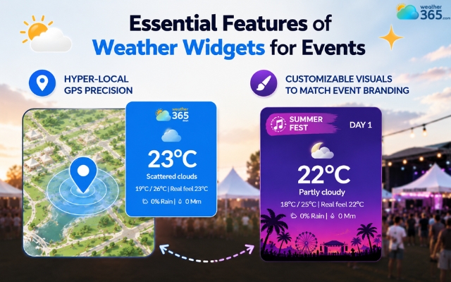 Two notable features of weather widgets for events