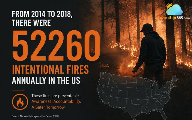 Many wildfires were the result of arson