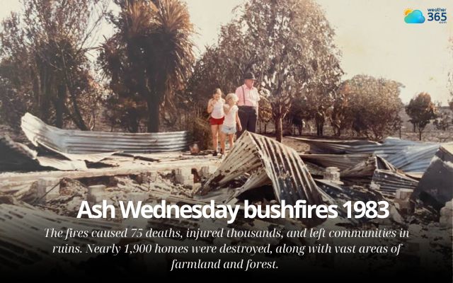 The Ash Wednesday bushfires in 1983