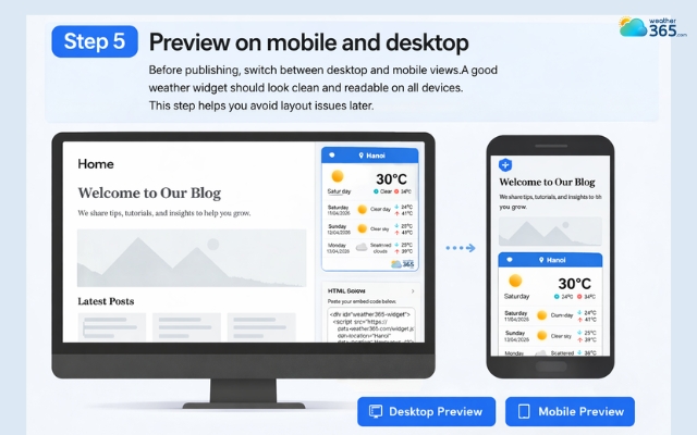  Do not forget to preview the widget