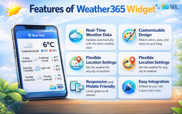  Gold benefits of the Weather365 widget
