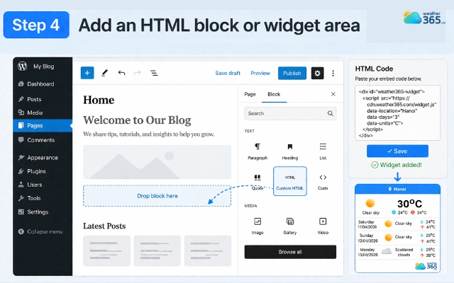  Create a block to paste  the code