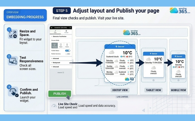 Check the widget before publishing