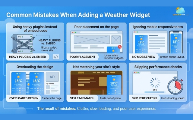 Avoid these mistakes when embed a weather widget