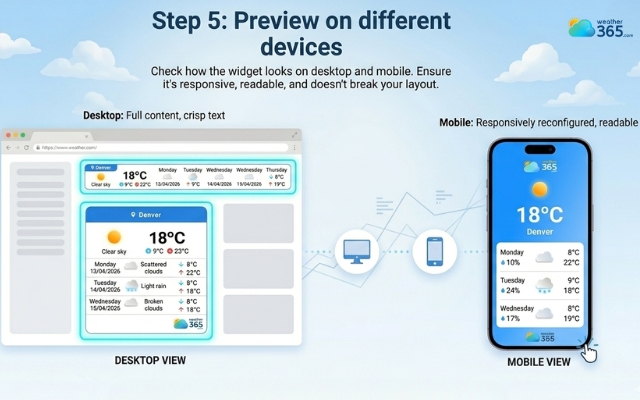  Check the widget on different devices