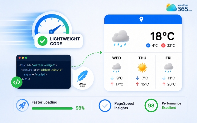 The weather widget can affect website speed