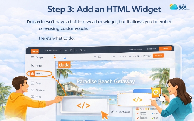  Drop the HTML widget into your page