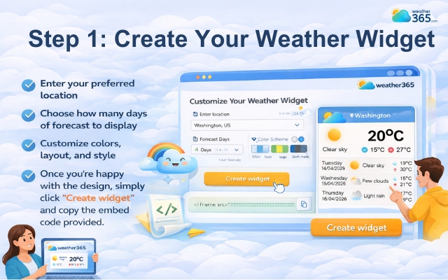 Create and customize your weather widget on Weather365