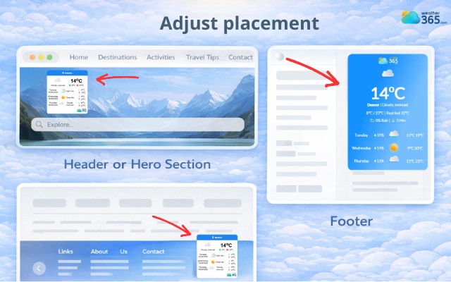 Place the weather widget in a suitable position