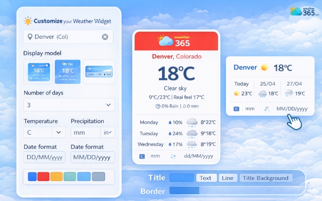 Freely customize the weather widget with Weather365