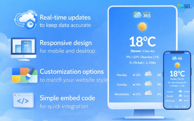  Unique features of Weather365 widget