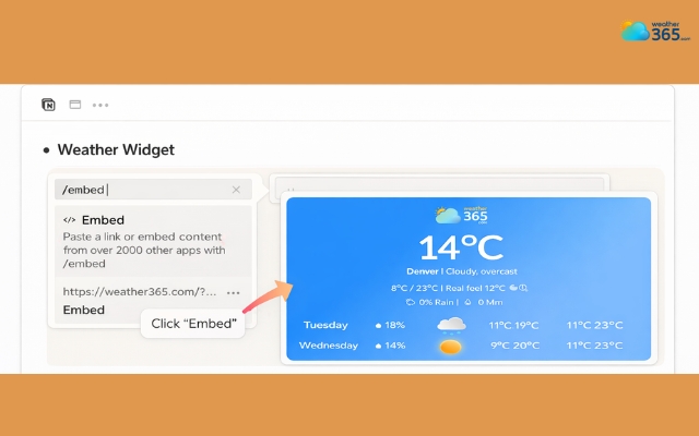  Create an embed part in your Notion page