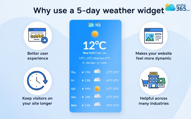 Benefits of using a 5-day weather widget