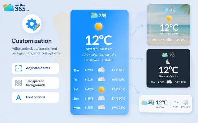 Weather365 allows you to freely customize