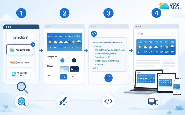 Easily add the Weather365 widget to your site