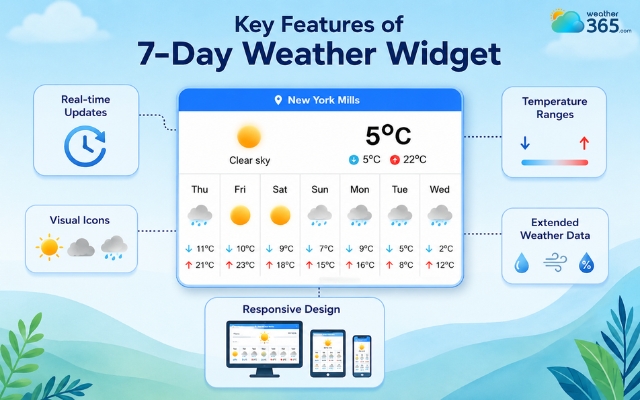 Crucial features of a 7-day weather widget
