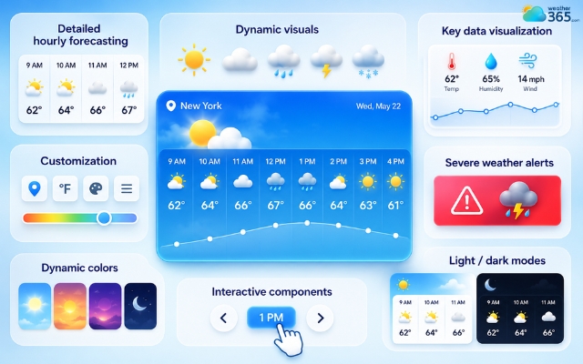 Features of a good hourly weather widget