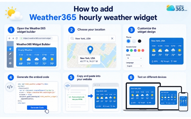 Weather365 provides ready-to-use weather widget code
