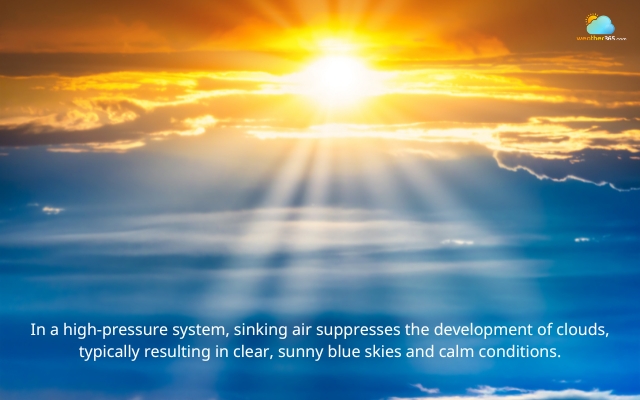High-pressure conditions lead to a clear sky