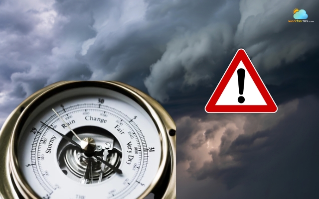 Notice the storm signal through the barometer