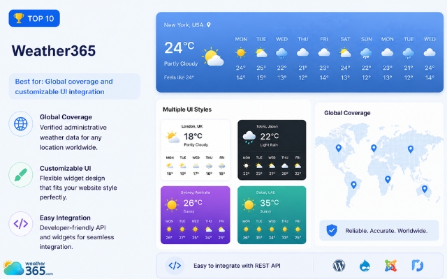 Weather365 is well-known for its flexible widget design